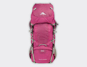 Womens pink High Sierra Explorer hiking backpack
