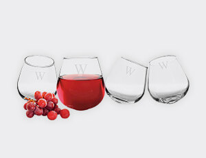 Personalized tipsy wine glasses, set of four 