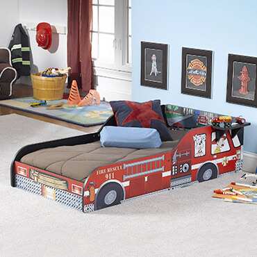 Fire truck red toddler bed
