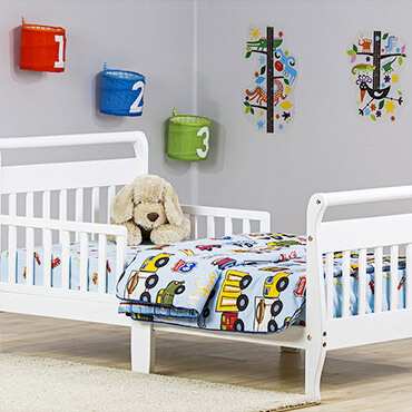 Sleigh toddler bed in white