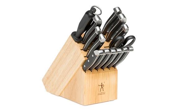15-piece stainless steel knife block set