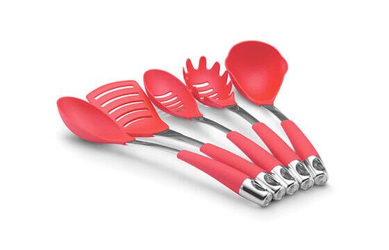 Circulon red 5-piece kitchen utensil set