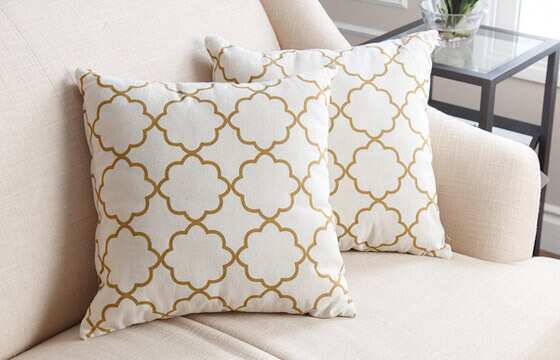 Abbyson living aubrey pillow collection 18 inch gold lattice throw pillow