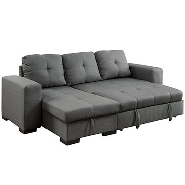 Huntington gray convertible sectional sofa bed