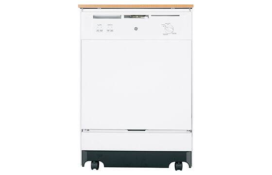 GE 24-inch protable white dishwasher