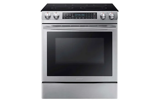 Samsung electric smoothtop range in stainless steel