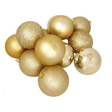 12ct shatterproof gold finish ornaments 