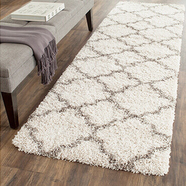 Cream and grey tellis shag area rug