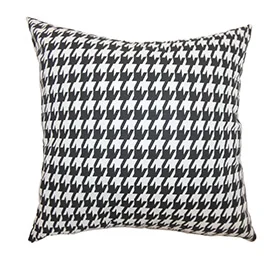 Black and white houndstooth throw pillow