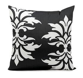 Black and white damask throw pillow