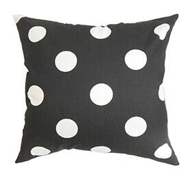 Black and white polka dot throw pillow