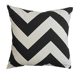 Black and white chevron throw pillow