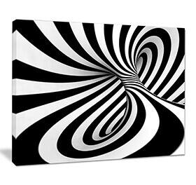 A black and white modern swirl art piece 