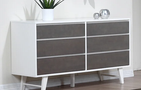 A black and white modern dresser 