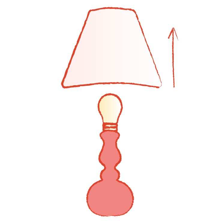 Illustration removing a lamp shade
