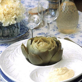 Steamed Artichokes with Herbed Mayonnaise