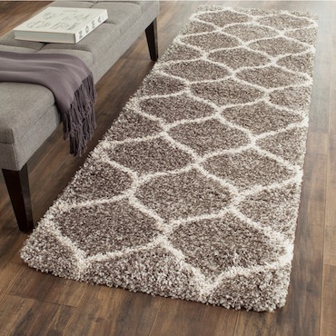Brown and White Patterned Runner Area Rug