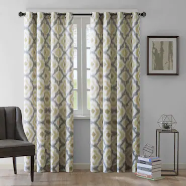 Yellow and Gray Curtains