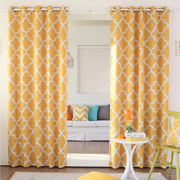 Yellow Lined Curtains