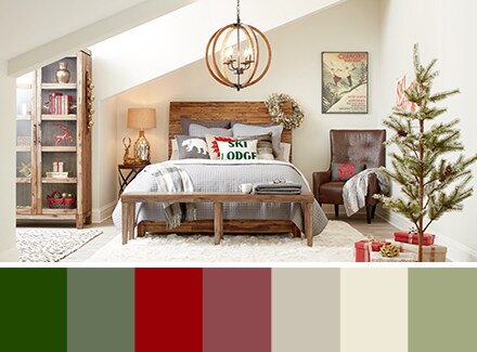 Country Christmas bedroom