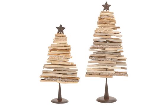 Driftwood metal Christmas tree accents