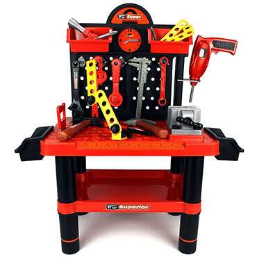 Velocity toys superior children's pretend play work bench with tools