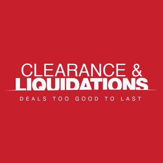 Up to 75% off Clearance & Liquidations*