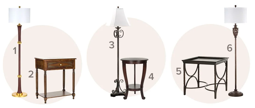 The perfect pair of traditional floor lamps and end tables