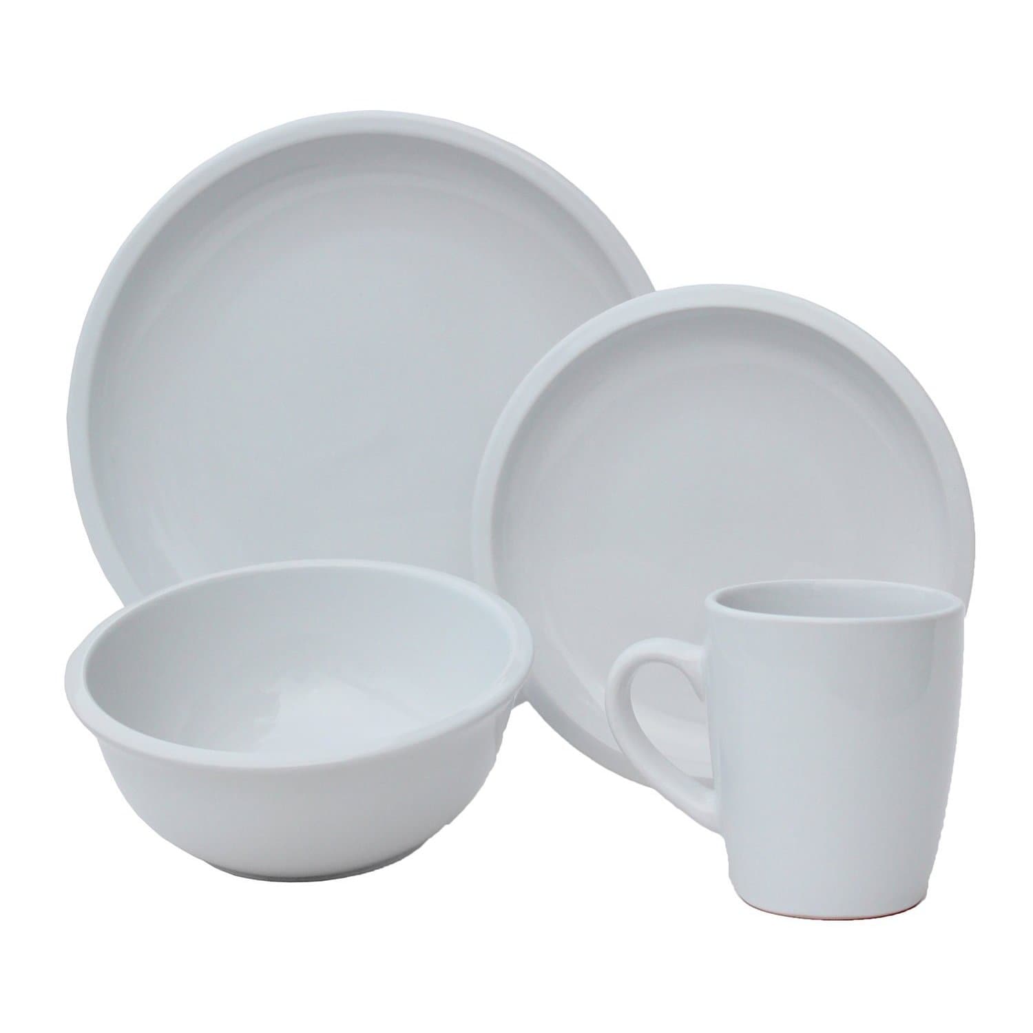 White casual dinnerware set. 